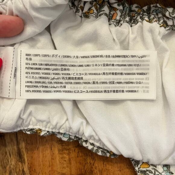 Abercrombie & Fitch Fruit Print Crop Top Small Milkmaid Cottagecore Linen Blend - Picture 6 of 9